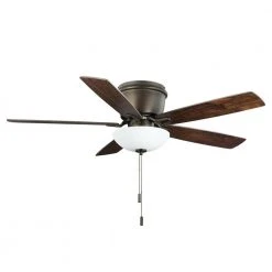 Melrose 52 in. Indoor LED Hugger Bronze Dry Rated Ceiling Fan with Light Kit and 5 Reversible Blades by Hampton Bay -Hampton Bay Sales bronze hampton bay ceiling fans with lights 52101 c3 1000
