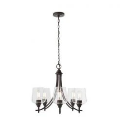 Pavlen 5-Light 23 in. Rustic Bronze Hanging Candlestick Chandelier with Clear Glass Shades for Dining Room by Hampton Bay -Hampton Bay Sales bronze hampton bay chandeliers 22611 000 c3 1000