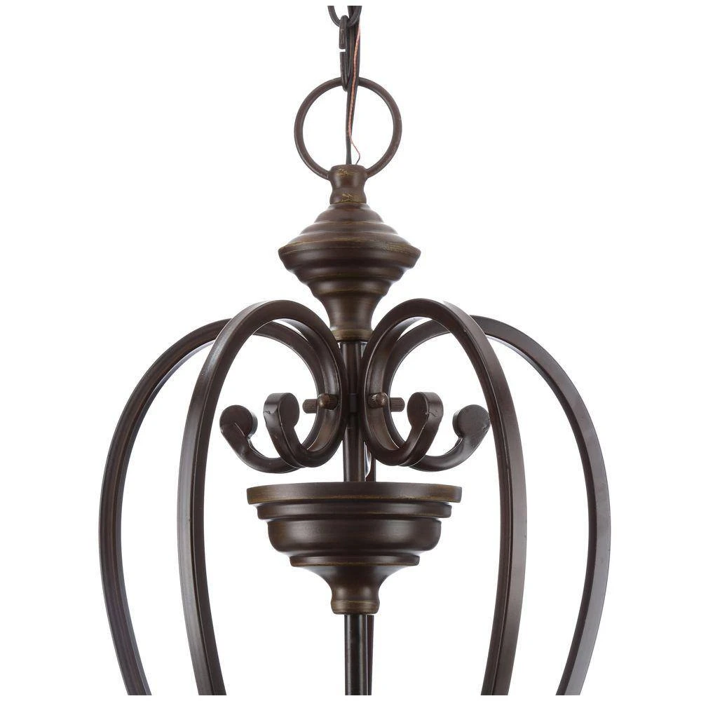 Somerset 5-Light Bronze Chandelier with Bell Shaped Frosted Glass Shades by Hampton Bay 5 Somerset 5-Light Bronze Chandelier with Bell Shaped Frosted Glass Shades by Hampton Bay - Image 5