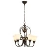 Somerset 5-Light Bronze Chandelier with Bell Shaped Frosted Glass Shades by Hampton Bay