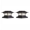 Solar 4 in. x 4 in. Bronze Outdoor Integrated LED Deck Post Light with 6 in. x 6 in. Adapter (2-Pack) by Hampton Bay