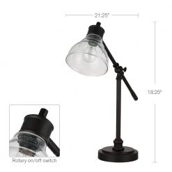18.25 in. Oil Rubbed Bronze Counter Balance Desk Lamp with LED Bulb Included by Hampton Bay -Hampton Bay Sales bronze hampton bay desk lamps 22168 001 c3 1000