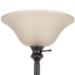 71.25 in. Bronze Torchiere Floor Lamp with Frosted Plastic Shade by Hampton Bay -Hampton Bay Sales bronze hampton bay floor lamps 18115 002 66 1000