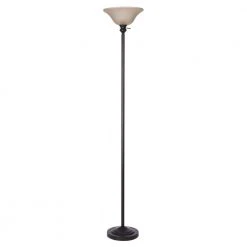 71.25 in. Bronze Torchiere Floor Lamp with Frosted Plastic Shade by Hampton Bay -Hampton Bay Sales bronze hampton bay floor lamps 18115 002 c3 1000