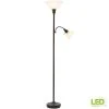 71 in. Bronze Mother Daughter Torchiere Lamp with Alabaster Glass Shade and 9.5-Watt LED Bulb Included by Hampton Bay