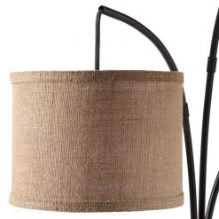 80 in. Antique Bronze 3 Arc Floor Lamp with Burlap Drum Shades by Hampton Bay -Hampton Bay Sales bronze hampton bay floor lamps af40818ab 66 1000