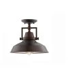 Wilhelm 12 in. 1-Light Bronze Farmhouse Semi-Flush Mount Kitchen Ceiling Light Fixture by Hampton Bay