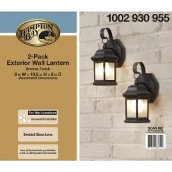 1-Light Bronze Outdoor Wall Lantern Sconce with Seeded Glass (2-Pack) by Hampton Bay -Hampton Bay Sales bronze hampton bay outdoor sconces tr t0784 66 1000
