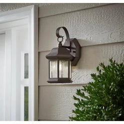 1-Light Bronze Outdoor Wall Lantern Sconce with Seeded Glass (2-Pack) by Hampton Bay -Hampton Bay Sales bronze hampton bay outdoor sconces tr t0784 e1 1000