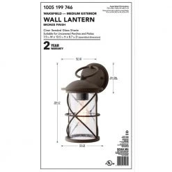 Wakefield 1-Light Bronze Outdoor Wall Lantern Sconce by Hampton Bay 10 Wakefield 1-Light Bronze Outdoor Wall Lantern Sconce by Hampton Bay -Hampton Bay Sales bronze hampton bay outdoor sconces wb1097 owl 44 1000