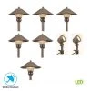 Pearson Low-Voltage Bronze Outdoor Integrated LED Landscape Path Light and Flood Light Kit (8-Pack) by Hampton Bay