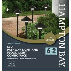 Pearson Low-Voltage Bronze Outdoor Integrated LED Landscape Path Light and Flood Light Kit (8-Pack) by Hampton Bay -Hampton Bay Sales bronze hampton bay path lights iwv6628l c3 1000