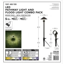 Pearson Low-Voltage Bronze Outdoor Integrated LED Landscape Path Light and Flood Light Kit (8-Pack) by Hampton Bay -Hampton Bay Sales bronze hampton bay path lights iwv6628l fa 1000
