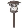 8 Lumens Solar Bronze LED Landscape Pathway Light by Hampton Bay