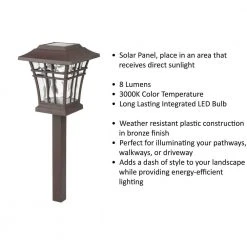 8 Lumens Solar Bronze LED Landscape Pathway Light by Hampton Bay -Hampton Bay Sales bronze hampton bay path lights nxt p1500 07 a0 1000
