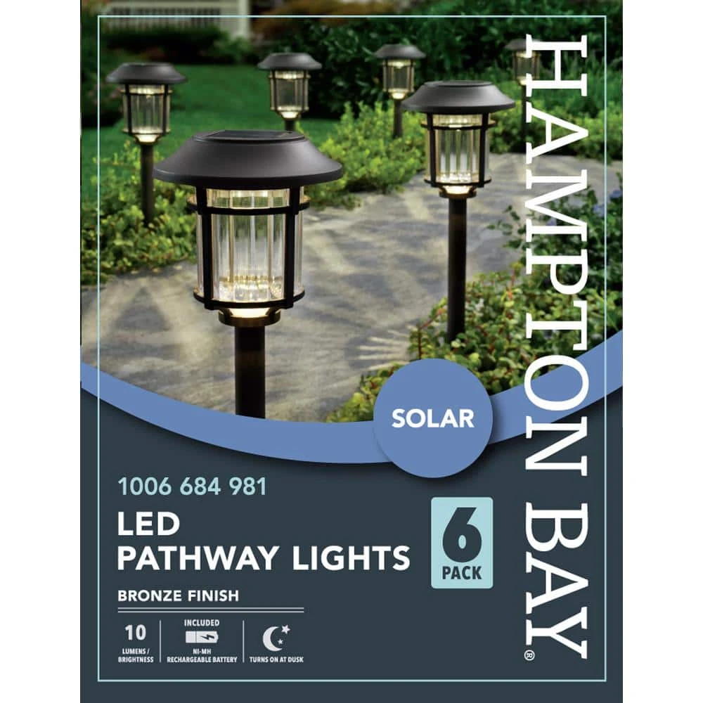 Solar Bronze LED Path Light 10 Lumens (6-Pack) by Hampton Bay 6 Solar Bronze LED Path Light 10 Lumens (6-Pack) by Hampton Bay - Image 6