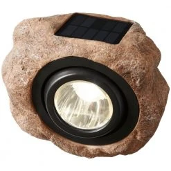 1-Light Solar Outdoor Integrated LED 3000K 30-Lumens Rock Spot Light by Hampton Bay -Hampton Bay Sales bronze hampton bay rock lights nxt 3547 40 1000