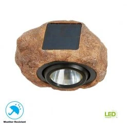 1-Light Solar Outdoor Integrated LED 3000K 30-Lumens Rock Spot Light by Hampton Bay