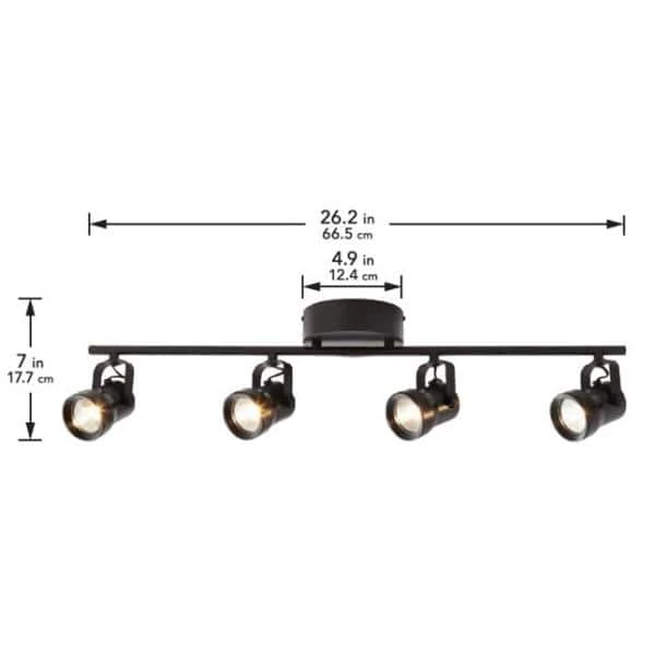 Mountainbrook 2 ft. 4-Light Bronze Integrated LED Fixed Track Lighting Kit with Metal Shade by Hampton Bay 6 Mountainbrook 2 ft. 4-Light Bronze Integrated LED Fixed Track Lighting Kit with Metal Shade by Hampton Bay - Image 6