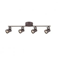 Mountainbrook 2 ft. 4-Light Bronze Integrated LED Fixed Track Lighting Kit with Metal Shade by Hampton Bay