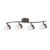 4-Light Bronze Halogen Fixed Track Lighting Kit with Wave Bar Frosted Glass by Hampton Bay
