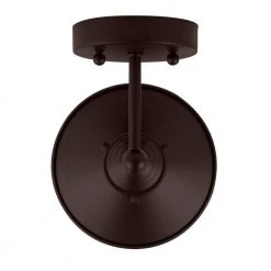 Glenhurst 1-Light Bronze Indoor Industrial Farmhouse Wall Sconce Light Fixture with Metal Shade by Hampton Bay -Hampton Bay Sales bronze hampton bay vanity lighting 20511 bz 1d 1000