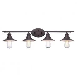 Glenhurst 4-Light Bronze Industrial Farmhouse Bathroom Vanity Light Fixture with Metal Shades by Hampton Bay 17 Glenhurst 4-Light Bronze Industrial Farmhouse Bathroom Vanity Light Fixture with Metal Shades by Hampton Bay -Hampton Bay Sales bronze hampton bay vanity lighting 20514 br 77 1000