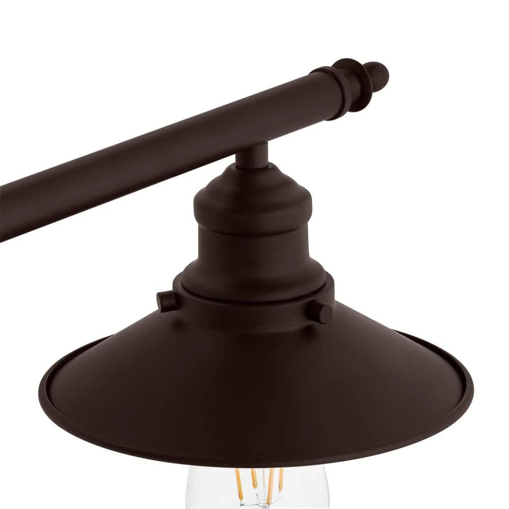 Glenhurst 4-Light Bronze Industrial Farmhouse Bathroom Vanity Light Fixture with Metal Shades by Hampton Bay 4 Glenhurst 4-Light Bronze Industrial Farmhouse Bathroom Vanity Light Fixture with Metal Shades by Hampton Bay - Image 4