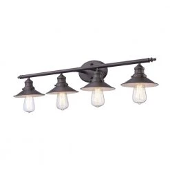 Glenhurst 4-Light Bronze Industrial Farmhouse Bathroom Vanity Light Fixture with Metal Shades by Hampton Bay 18 Glenhurst 4-Light Bronze Industrial Farmhouse Bathroom Vanity Light Fixture with Metal Shades by Hampton Bay -Hampton Bay Sales bronze hampton bay vanity lighting 20514 br c3 1000