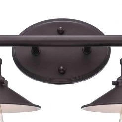 Glenhurst 2-Light Bronze Industrial Farmhouse Bathroom Vanity Light Fixture with Metal Shades by Hampton Bay -Hampton Bay Sales bronze hampton bay vanity lighting hd 8002 bz 44 1000