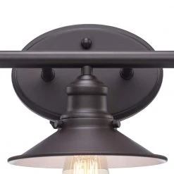 Glenhurst 3-Light Bronze Industrial Farmhouse Bathroom Vanity Light Fixture with Metal Shades by Hampton Bay -Hampton Bay Sales bronze hampton bay vanity lighting hd 8003 bz 44 1000