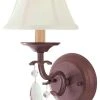 6.25 in. 2-Light Augustine Bronze Rustic Wall Mount Sconce Light with Linen Fabric Shade by Hampton Bay