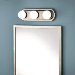 Midford 3-Light Brush Nickel LED Bathroom Vanity Light Bar by Hampton Bay -Hampton Bay Sales brush nickel hampton bay vanity lighting 59003 sn 4f 1000