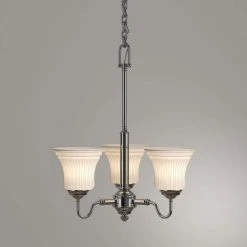 Creekford 3-Light Brushed Nickel Chandelier with Frosted Glass Shades by Hampton Bay -Hampton Bay Sales brushed nickel finish hampton bay chandeliers hon8113a 40 1000