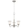 Creekford 3-Light Brushed Nickel Chandelier with Frosted Glass Shades by Hampton Bay