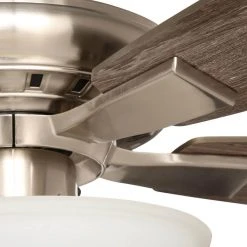 Menage 52 in. Integrated LED Indoor Low Profile Brushed Nickel Ceiling Fan with Light Kit by Hampton Bay -Hampton Bay Sales brushed nickel hampton bay ceiling fans with lights 14600 1d 1000