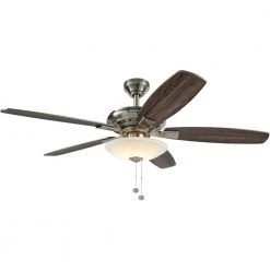 Menage 52 in. Integrated LED Indoor Low Profile Brushed Nickel Ceiling Fan with Light Kit by Hampton Bay -Hampton Bay Sales brushed nickel hampton bay ceiling fans with lights 14600 40 1000
