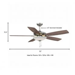 Menage 52 in. Integrated LED Indoor Low Profile Brushed Nickel Ceiling Fan with Light Kit by Hampton Bay -Hampton Bay Sales brushed nickel hampton bay ceiling fans with lights 14600 66 1000