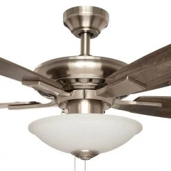 Menage 52 in. Integrated LED Indoor Low Profile Brushed Nickel Ceiling Fan with Light Kit by Hampton Bay -Hampton Bay Sales brushed nickel hampton bay ceiling fans with lights 14600 a0 1000