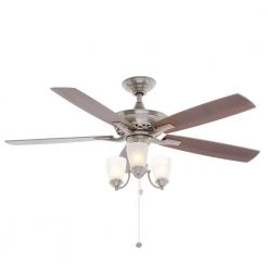 Havenville 52 in. Indoor Brushed Nickel Ceiling Fan with Light Kit by Hampton Bay