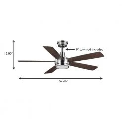Fanelee 54 in. White Color Changing Integrated LED Brushed Nickel Smart Hubspace Ceiling Fan with Light Kit and Remote by Hampton Bay -Hampton Bay Sales brushed nickel hampton bay ceiling fans with lights 52133 40 1000