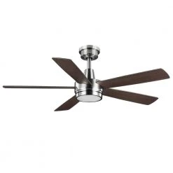 Fanelee 54 in. White Color Changing Integrated LED Brushed Nickel Smart Hubspace Ceiling Fan with Light Kit and Remote by Hampton Bay -Hampton Bay Sales brushed nickel hampton bay ceiling fans with lights 52133 4f 1000