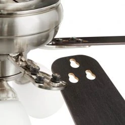 Riley 44 in. Indoor LED Brushed Nickel Ceiling Fan with Light Kit, 5 QuickInstall Reversible Blades and Remote Control by Hampton Bay -Hampton Bay Sales brushed nickel hampton bay ceiling fans with lights 52144 40 1000