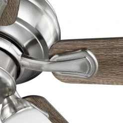 Riley 44 in. Indoor LED Brushed Nickel Ceiling Fan with Light Kit, 5 QuickInstall Reversible Blades and Remote Control by Hampton Bay -Hampton Bay Sales brushed nickel hampton bay ceiling fans with lights 52144 44 1000