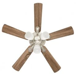 Riley 44 in. Indoor LED Brushed Nickel Ceiling Fan with Light Kit, 5 QuickInstall Reversible Blades and Remote Control by Hampton Bay -Hampton Bay Sales brushed nickel hampton bay ceiling fans with lights 52144 a0 1000