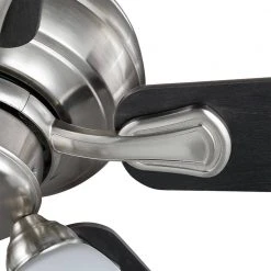 Riley 44 in. Indoor LED Brushed Nickel Ceiling Fan with Light Kit, 5 QuickInstall Reversible Blades and Remote Control by Hampton Bay -Hampton Bay Sales brushed nickel hampton bay ceiling fans with lights 52144 fa 1000