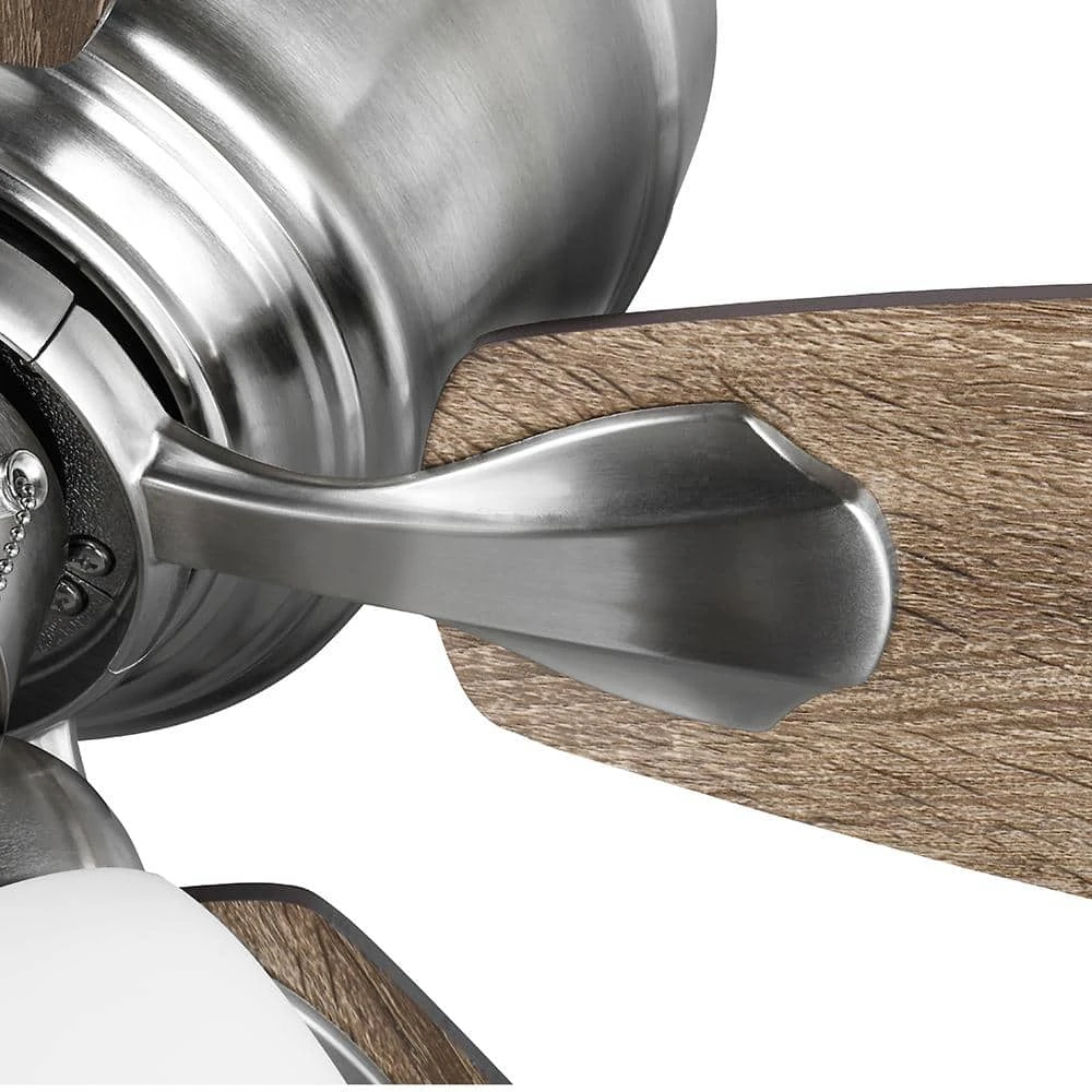 Sidlow 52 in. Indoor LED Brushed Nickel Hugger Dry Rated Ceiling Fan with 5 QuickInstall Reversible Blades and Light Kit by Hampton Bay 5 Sidlow 52 in. Indoor LED Brushed Nickel Hugger Dry Rated Ceiling Fan with 5 QuickInstall Reversible Blades and Light Kit by Hampton Bay - Image 5