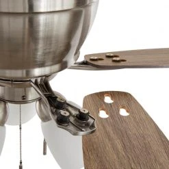 Sidlow 52 in. Indoor LED Brushed Nickel Hugger Dry Rated Ceiling Fan with 5 QuickInstall Reversible Blades and Light Kit by Hampton Bay 16 Sidlow 52 in. Indoor LED Brushed Nickel Hugger Dry Rated Ceiling Fan with 5 QuickInstall Reversible Blades and Light Kit by Hampton Bay -Hampton Bay Sales brushed nickel hampton bay ceiling fans with lights 52151 40 1000