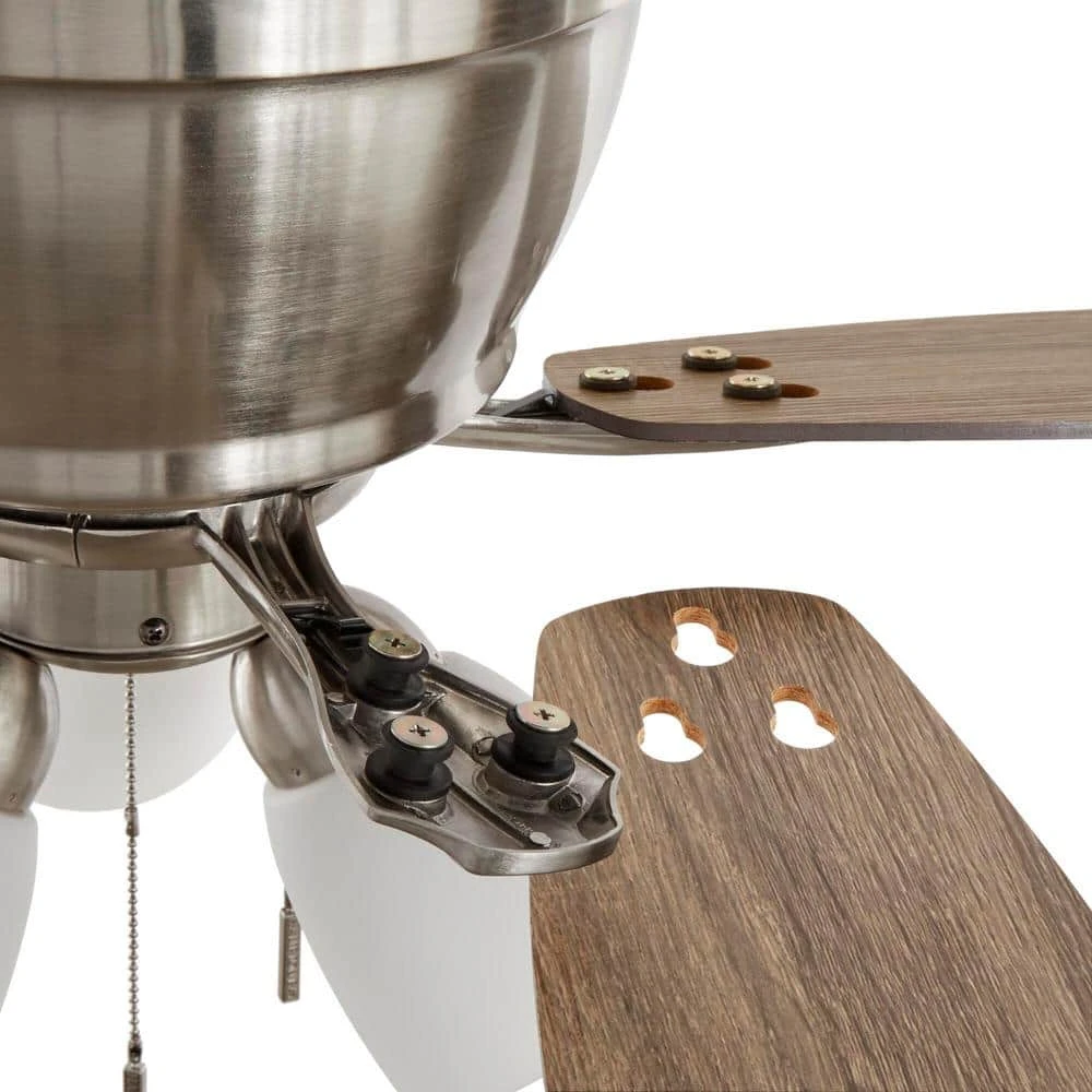 Sidlow 52 in. Indoor LED Brushed Nickel Hugger Dry Rated Ceiling Fan with 5 QuickInstall Reversible Blades and Light Kit by Hampton Bay 3 Sidlow 52 in. Indoor LED Brushed Nickel Hugger Dry Rated Ceiling Fan with 5 QuickInstall Reversible Blades and Light Kit by Hampton Bay - Image 3