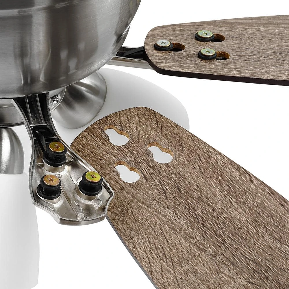 Sidlow 52 in. Indoor LED Brushed Nickel Hugger Dry Rated Ceiling Fan with 5 QuickInstall Reversible Blades and Light Kit by Hampton Bay 11 Sidlow 52 in. Indoor LED Brushed Nickel Hugger Dry Rated Ceiling Fan with 5 QuickInstall Reversible Blades and Light Kit by Hampton Bay - Image 11